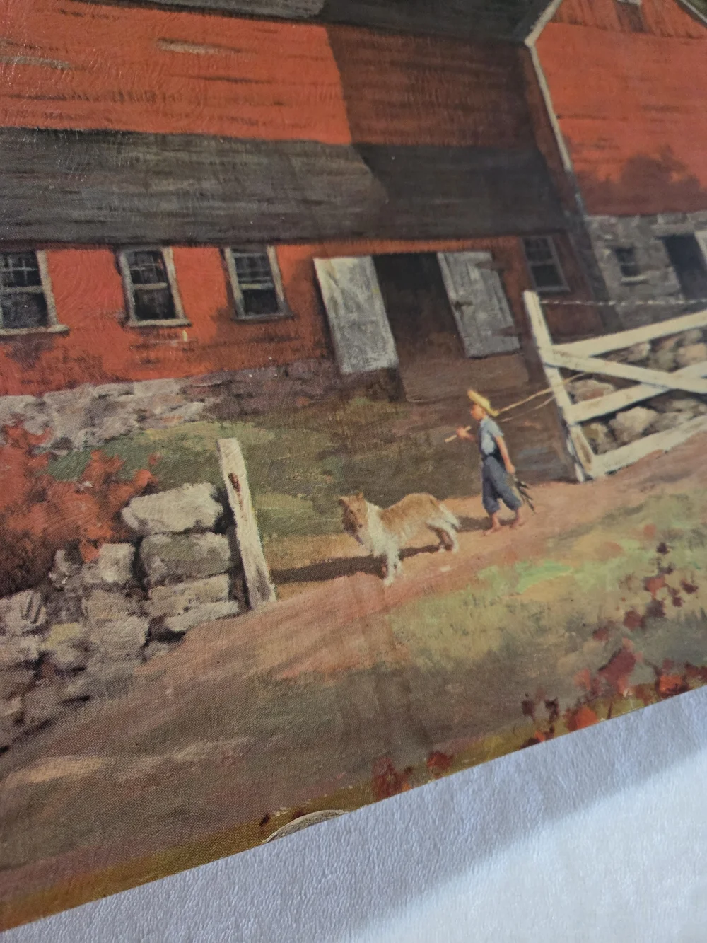 Lithograph Prints Red Barns, Red Barn Magazine, E Thomas, Brightwell